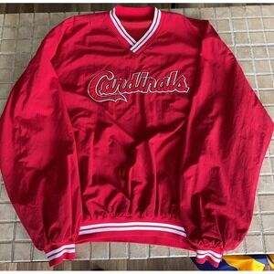 EUC! MLB St. Louis Cardinals Pullover Cardigan Jacket‎ Red White Zip